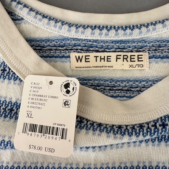 NEW Free People We The Free Cropped Boxy Tee Womens Size XL Beachy Casual - Picture 4 of 14